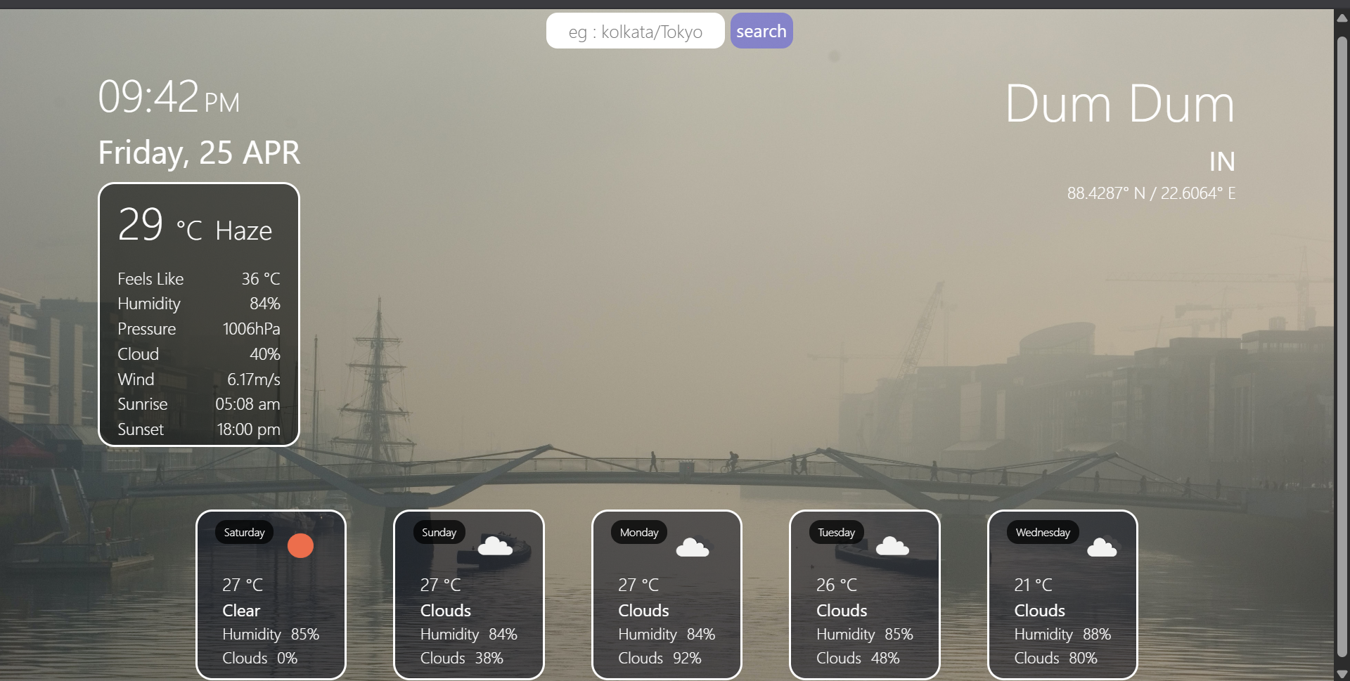 Weather Website screenshot 1