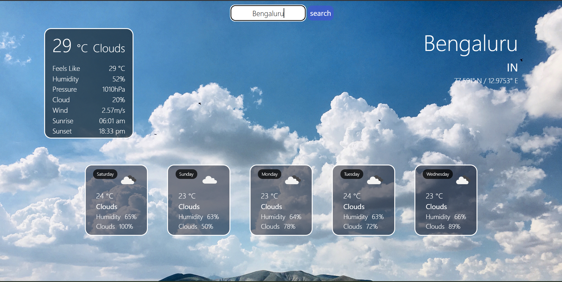 Weather Website screenshot 2